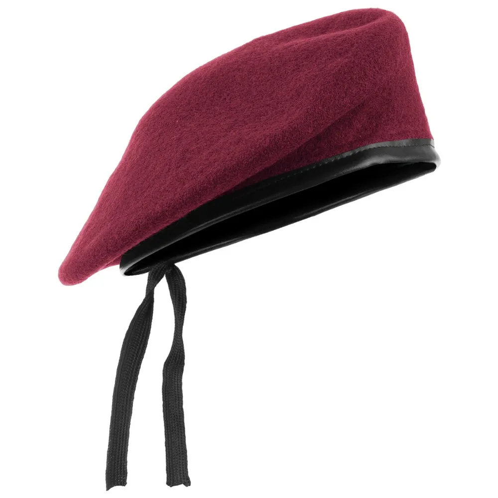 100 Wool Maroon Army Beret,High Quality 100 Wool Military Beret
