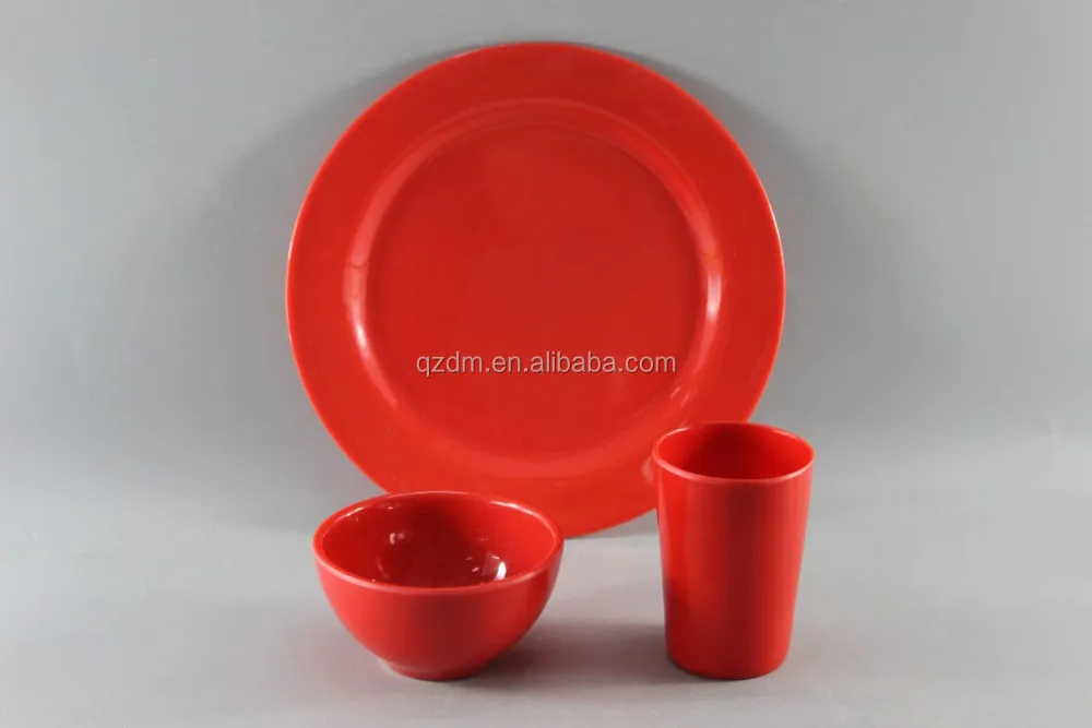 Solid Melamine Red Dinner Set Tableware Set Red Dinnerware Set