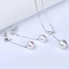 2019 natural freshwater pearl necklace set 925 pure sterling silver jewelry