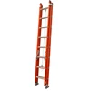 16 step fiberglass lightweight telescopic extension ladder