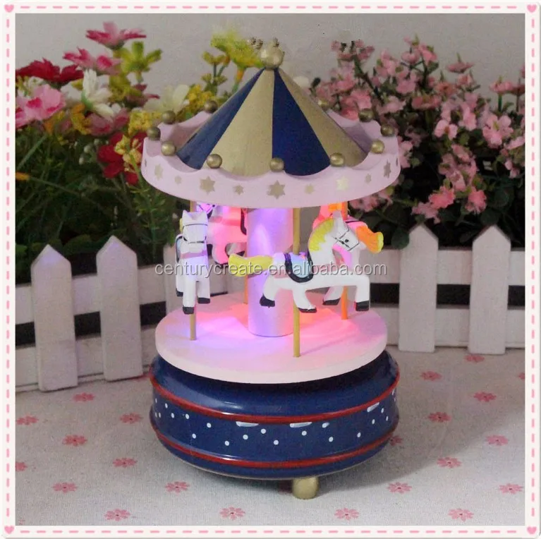 Classic Wooden Christmas Merrygoround Music Boxes Gifts Buy