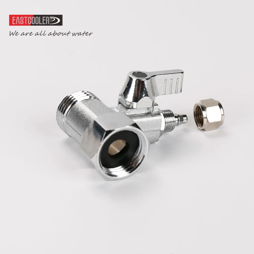 1/2" Brass Integrated Water Inlet Three Way Ball Valve For Water