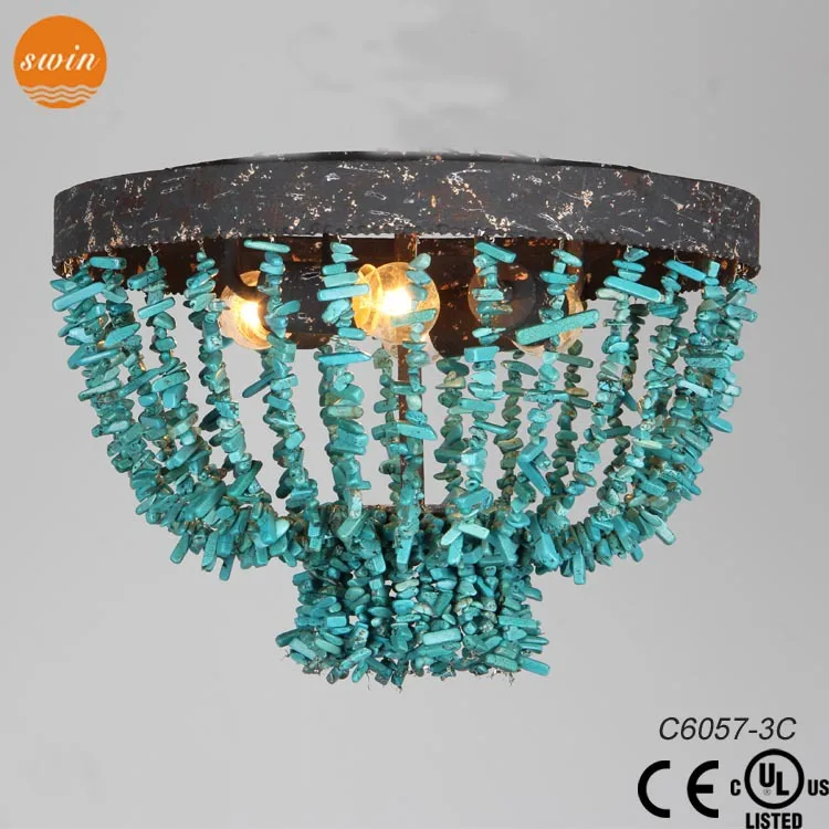 New Design Lamp Vintage Turquoise Ceiling Light Wrought Iron Lighting Fixture Buy Ceiling Light Design Lamp Vintage Turquoise Product On Alibaba Com