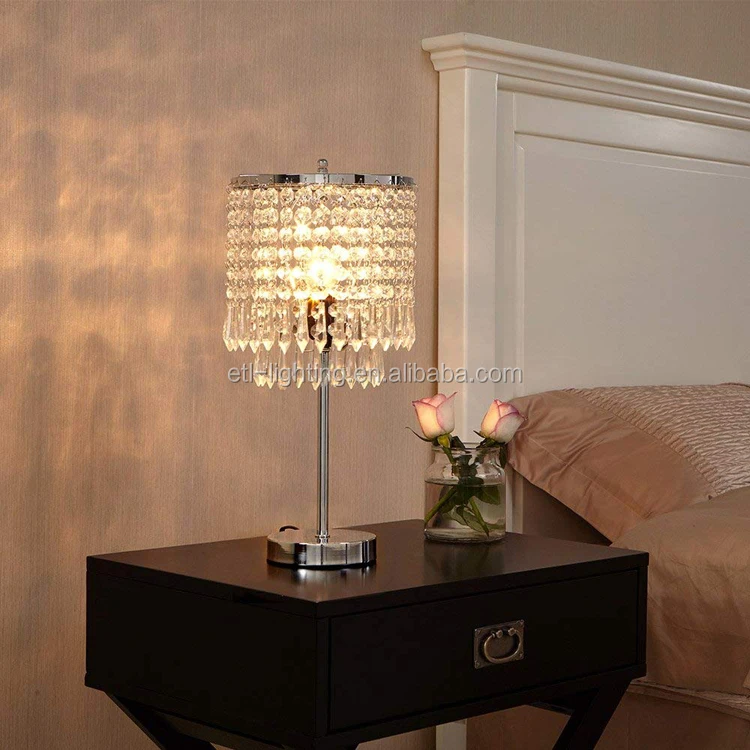 Decorative Crystal Chandelier Table Lamp Crystal Shade Centerpieces For Wedding Table Etl32205