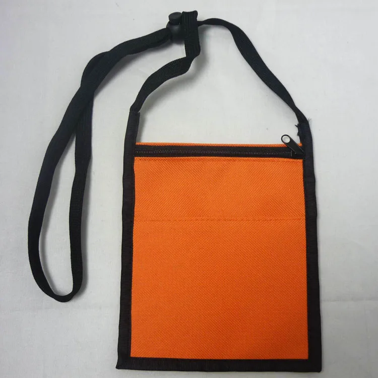 China Supplier Polyester Zipper Travel Neck Pouch With ID Clear PVC Window