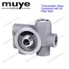 Thermostatic Valve Combined with Oil Filter Seat parts for Air Compressor parts Aluminum Alloy Oxide/ Brass/Fluororubber/ Steel