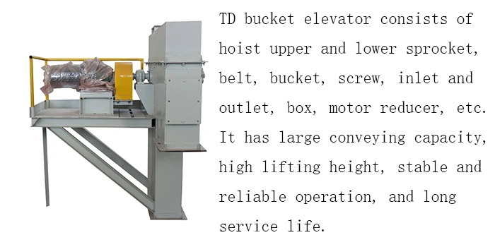 TD cotton canvas belt closed type powder lifting bucket elevator