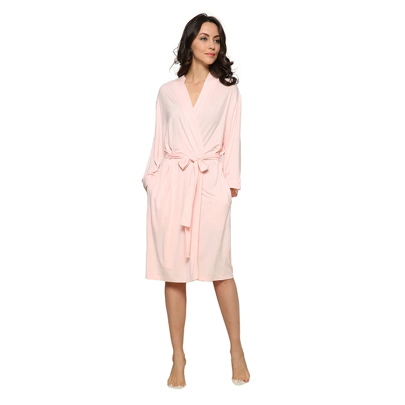Ecofriendly Soft Bamboo Fiber Bathrobes Bulk Cotton Women Bamboo Robes