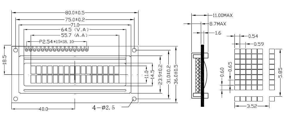 Lcd 1602 чертеж