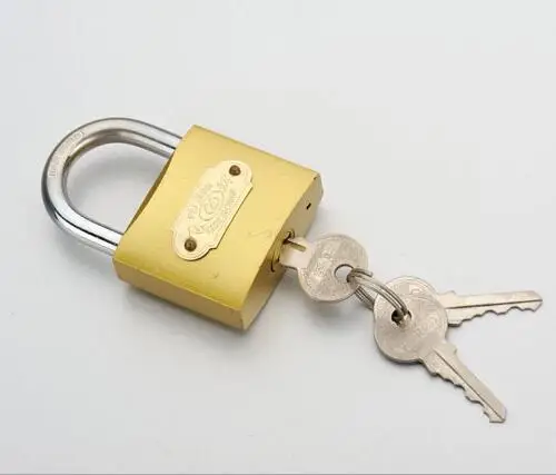 vintage Brass-Steel Cabinet-Cupboard-Drawer lock 73mm 1 Key 377