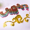Sequin Appliques Gold MIRROR PAIR Scroll Designer Iron On