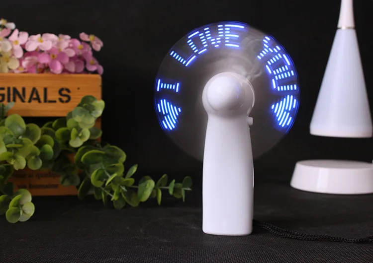 Customized logo self programmable led message usb fan handheld fan led fan.jpg
