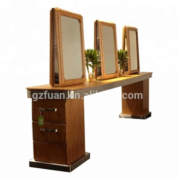 Double Sided Modern Wood Style Pvc Table Surface Salon Styling