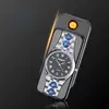 Factory direct creative personalized windproof USB real watch pull down charging lighter wholesale 809 men cigarette lighter