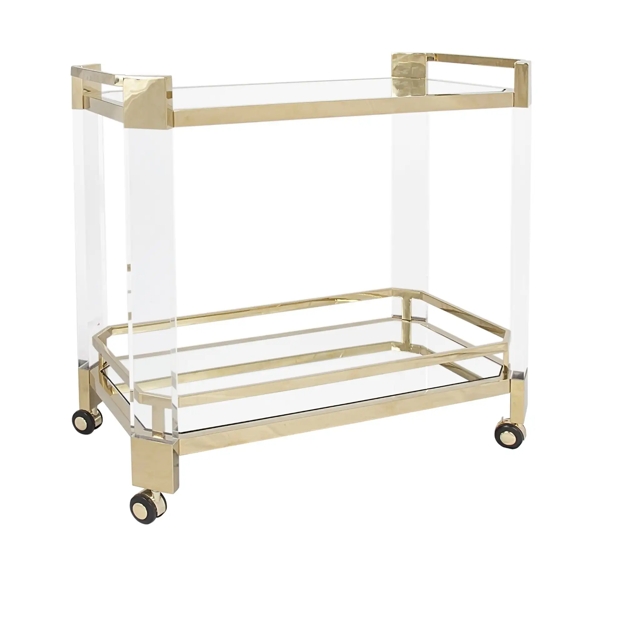 Cy-2512clear Acrylic Rolling Bar Cart/ Office Bookcase/ Bedroom ...