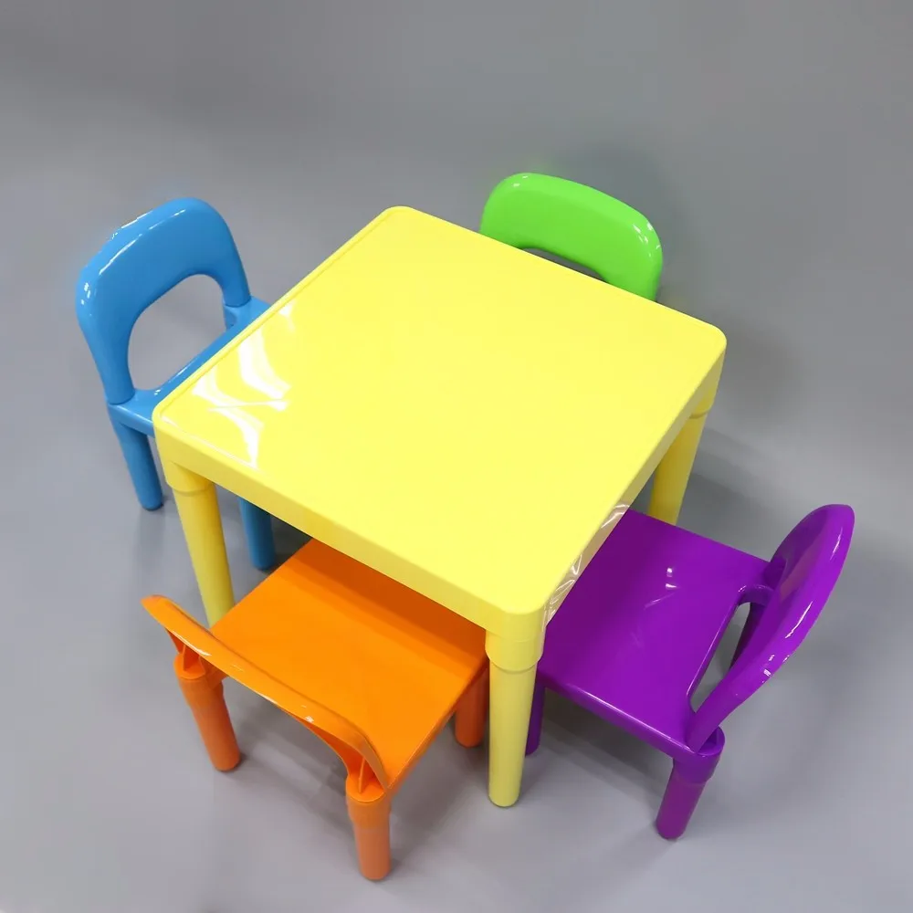 Colourful Kids Children Kindergarten Furniture Sets Folding Table Chair ...