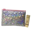 Holographic Custom Color and logo zipper top Bubble bags padded plastic Pouch