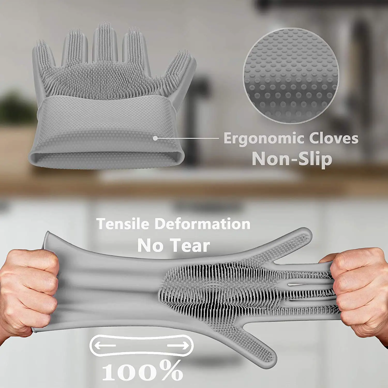 Bhd Ecofriendly Household Reusable Silicone Dishwashing Gloves Kkitch
