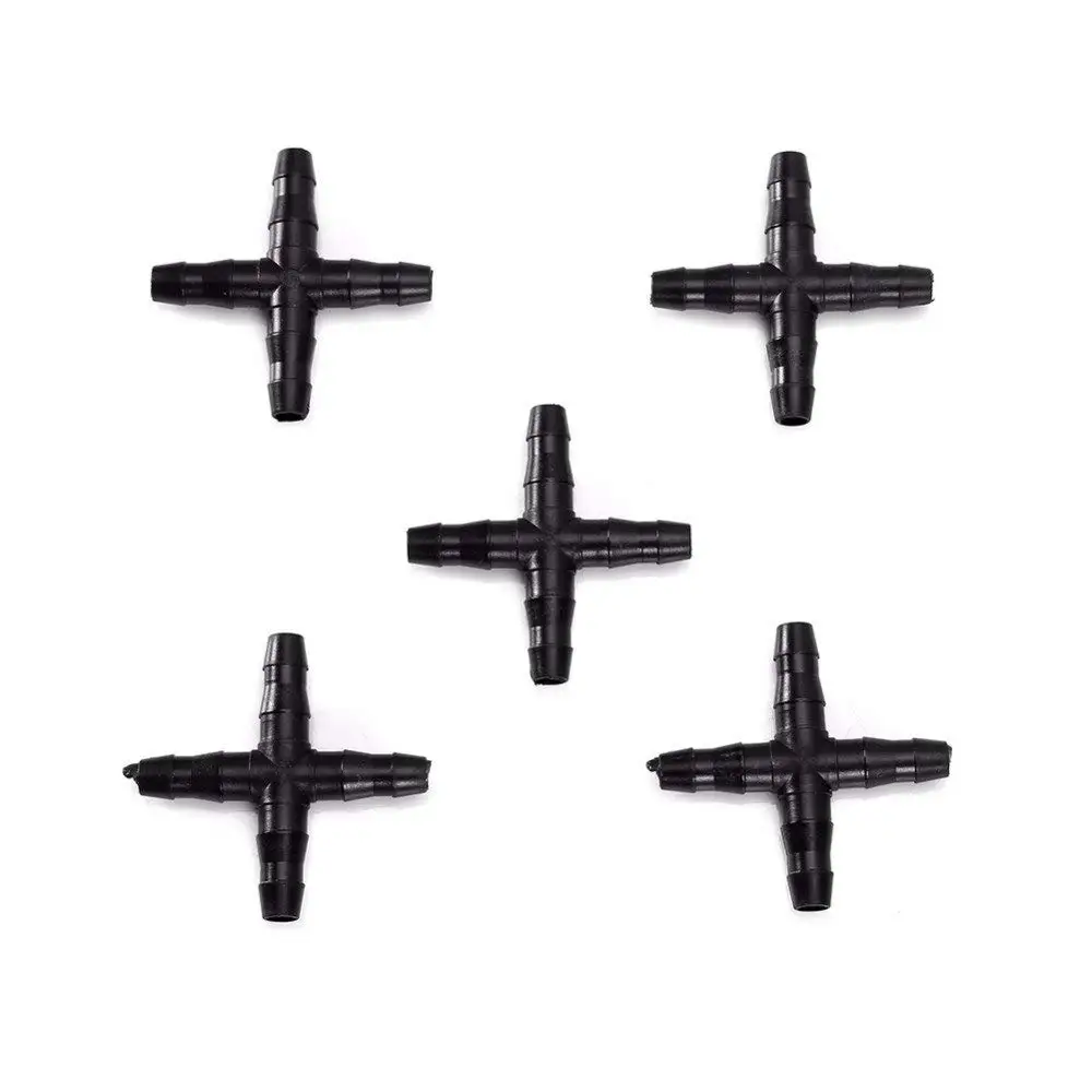 100Pcs/Set 4/7Mm Hose Garden Supplies Water Pipe Connector Micro Irrigation Pipe Straight Cross Fitting Water Pipe Diverter