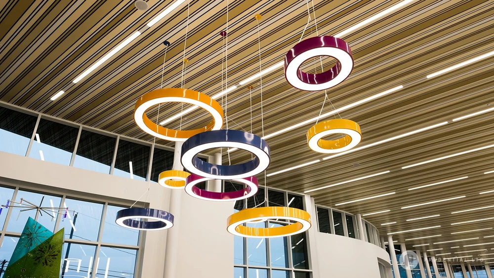 Modern Office LED Pendant Lights Circle Round Suspension Hanging Pendant Lamp 