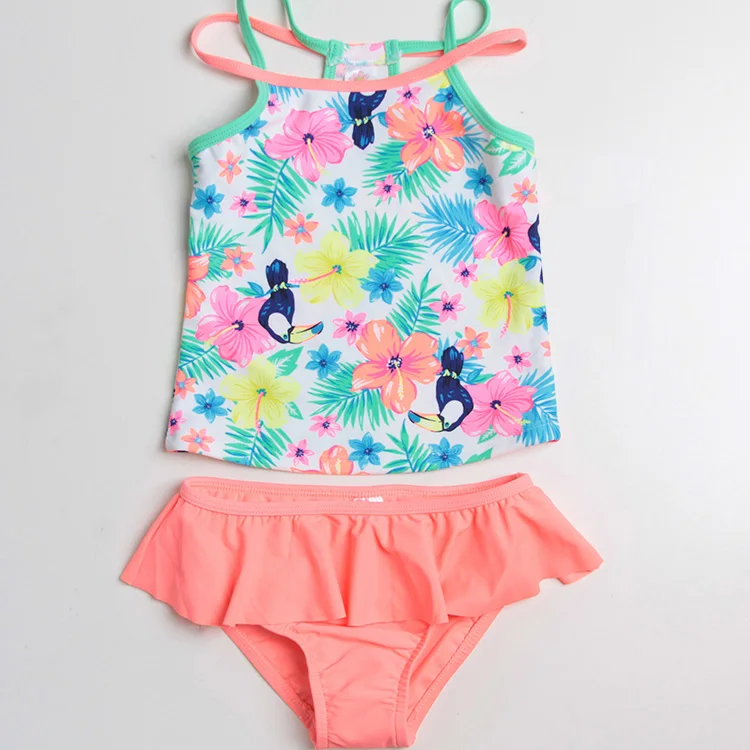 Custom Cute Floral Two Piece Kids Girl Swimsuit Set Buy Kids Custom