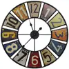 Wholesale 18 Inch Retro Rustic Colored Panels Open Dial Oversized Multi-Color Metal Art Wall Clock for Living Room Decoration