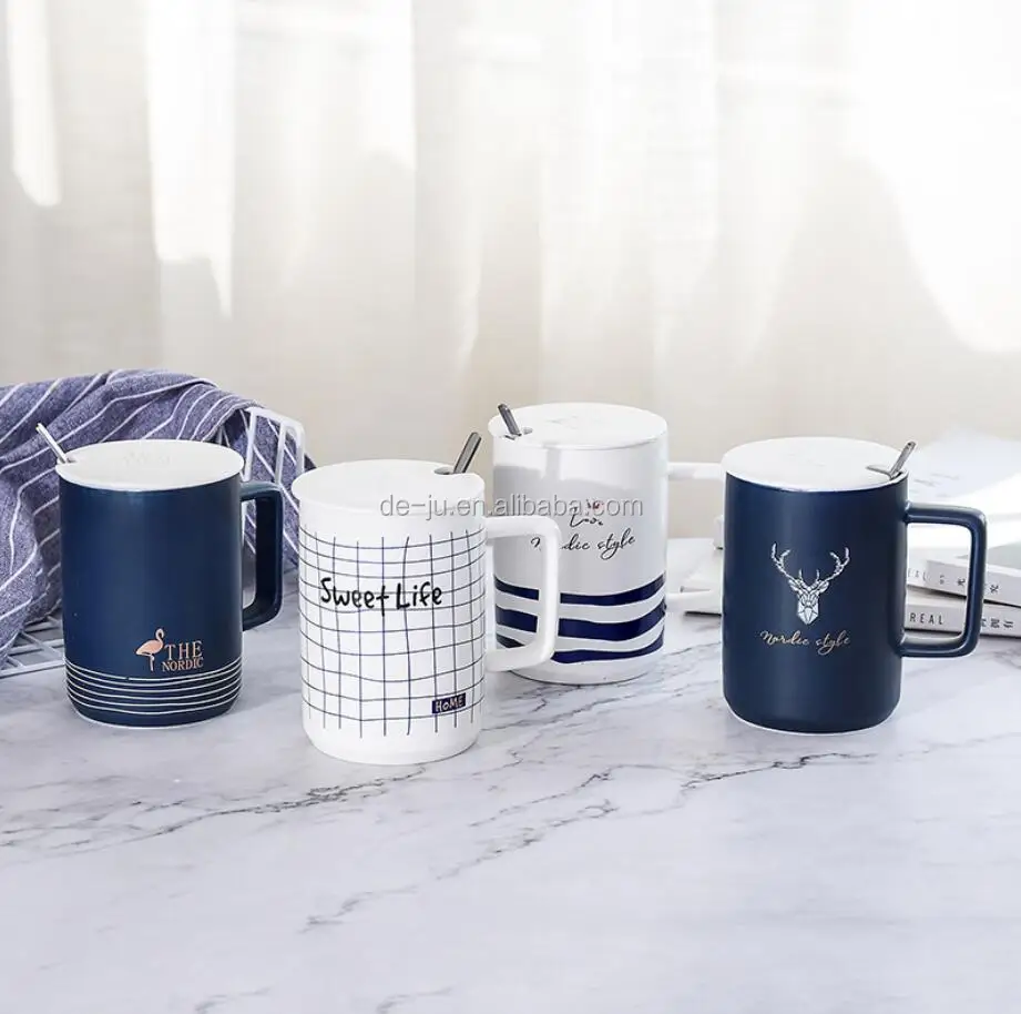 ceramic coffee cup with lids