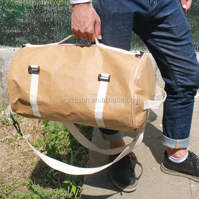 Customize Washable Kraft Paper Gym Sport Bag/outdoor Large Compartment