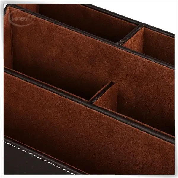 Home Office Leather Multifunction Desk Stationery Black Faux Leather