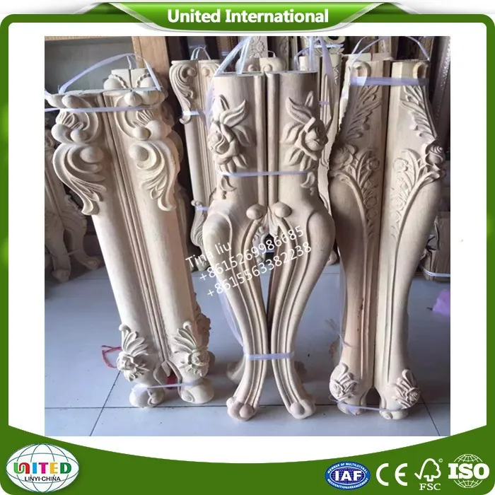 Antique carved wooden table leg