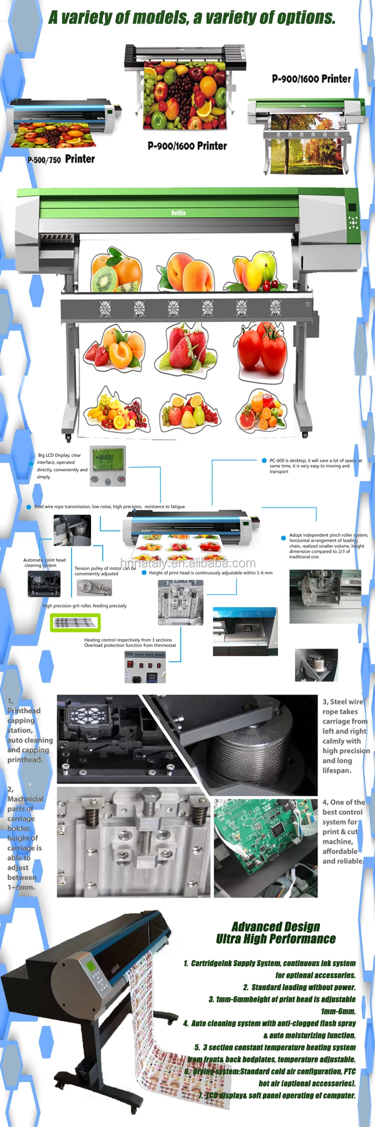 Professionally factory hot selling machinery vinyl type1600 print and cut machine