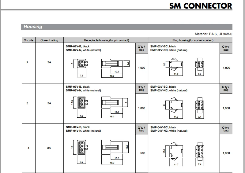 Jst Connector 2.5mm Pitch 2 Pin Smr-02v-n Sm Wire To Wire Connector ...