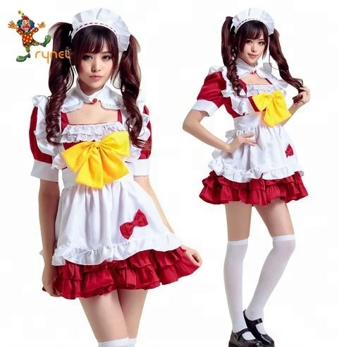 Оптовая продажа милые Лолита платье японской горничной аниме косплэй костюм карнавальный