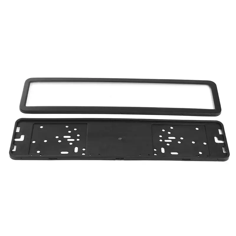 Universal Number Plate Holder Black Silver Stainless Steel European Car