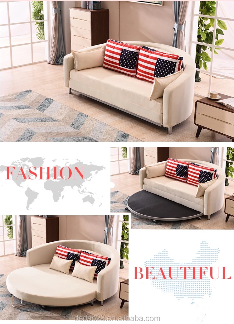 Hotel Bedroom Furniture Round Curve Sofa Bed Luxury Appearance Dubai