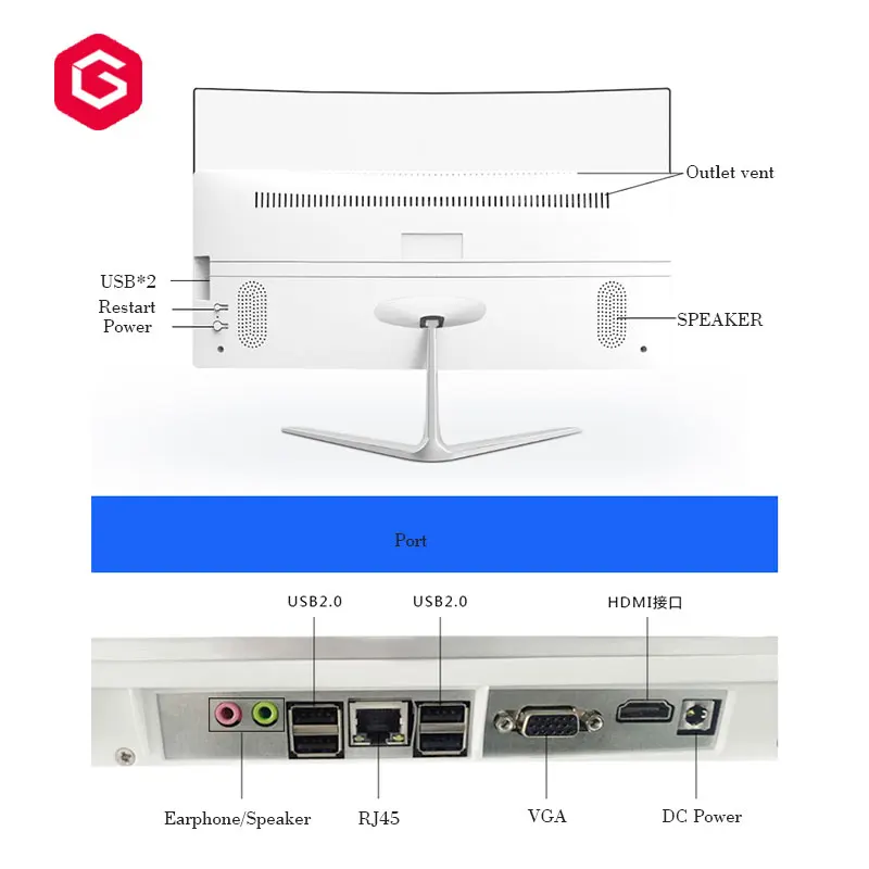All In One Gaming Pc 23.8" Business Desktop Monitor Computer I3 I5 I7