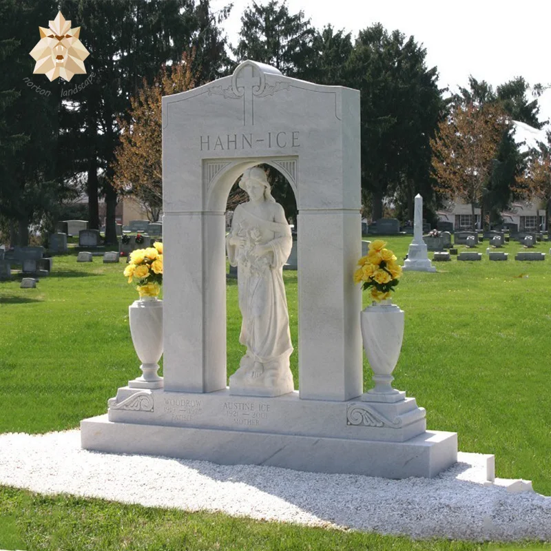 大型雕刻的纪念碑祈祷直立天使和十字架墓碑设计 ntgt-408a