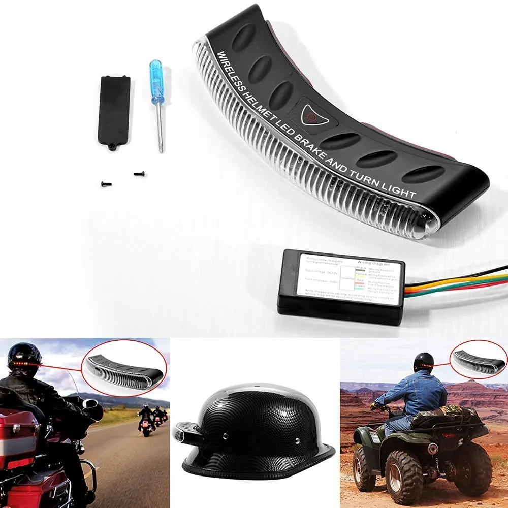 Buy DLLL Universal Motorcycle Wireless Helmet Brake Turn Signal 8 LED