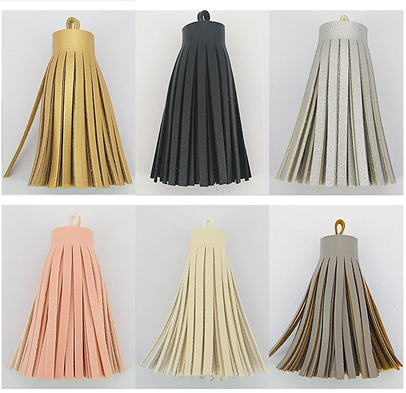 Yongze wholesale colorful small pu leather suede tassel with metal cap keychain for women bag  keyring bag charm