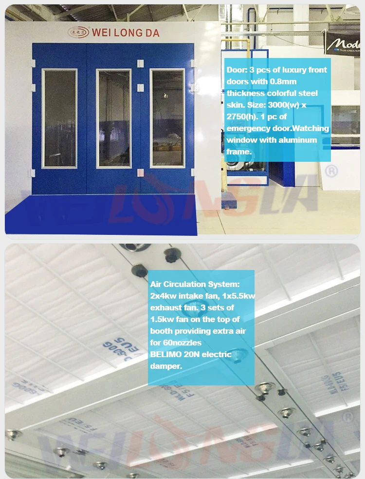 Wld8400 (european Quality)(ce)auto Water Based Paint Spray Booth In