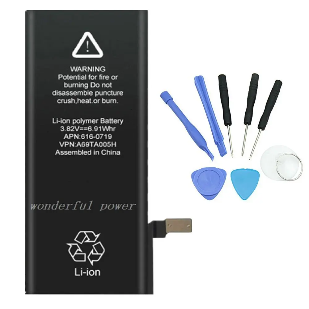 Wonderful power battery for iphone7 Standard 1960mah capacity with 8 in 1 tools dual IC protection long time standby quality A+++,compatible with all iphone7