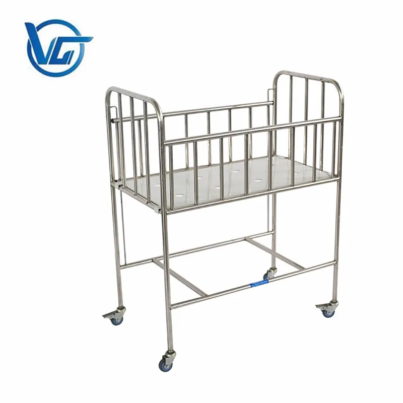 Stainless Steel Hospital Baby Cot Bed