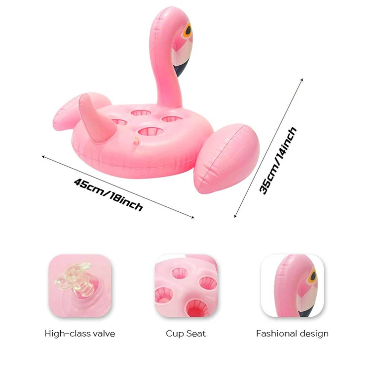 Wholesale Inflatable Drink Holder Flamingo Floats 4 Cup Seats For ...