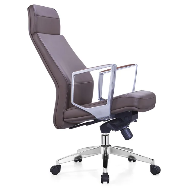Wholesale Ergonomic Manager Chair With Luxury Brown  Leather Seat