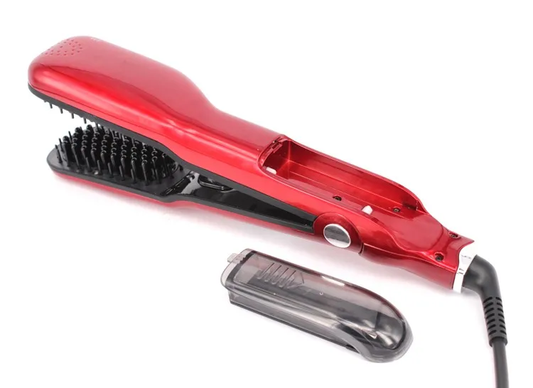 2016 Hot Innovative Argan Oil Infused Magical Hair Straightener Steamer with Brush