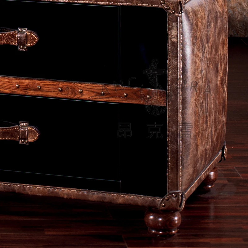 Old Leather Slap Up Steamer Trunk Tv Cabinet Vintage Designs Buy