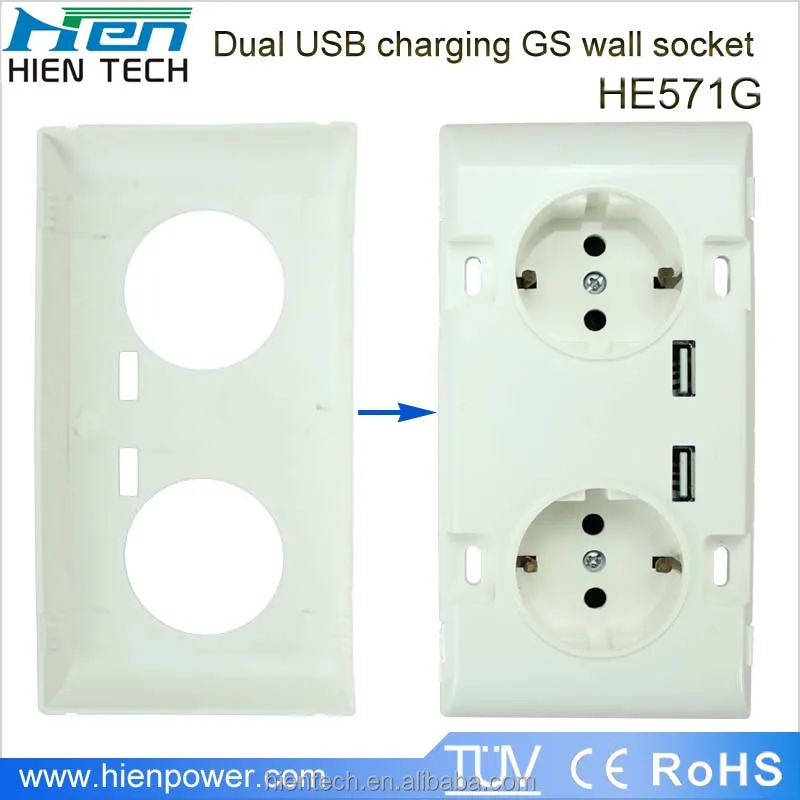 Wholesale Ceramic Electrical Outlets 2 Usb Wall Socket Outlet 5v2.1a German Type Buy Ceramic
