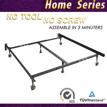 Adjule Heavy Duty Steel Bed Frame With Four Casters Support Adjule Heavy Duty Steel Bed Frame With Four Casters Support Glides And Universal Headboard Brackets