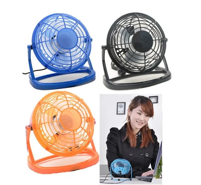 USB Fan Portable DC 5V Small Desk 4 Blades Cooler Cooling Fan USB Mini Fans Operation Super Mute Silent 2.5W,C