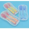 2pcs/set heat sensitive spoon baby spoon fork set safety temperature sensing kids children flatware feeding spoons